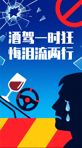 酒驾一时狂，悔泪流两行
